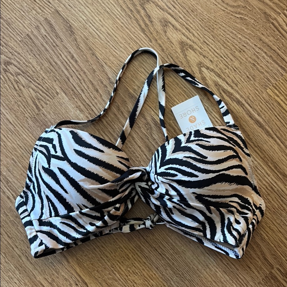 Zebra Print Women's Swimsuit Top